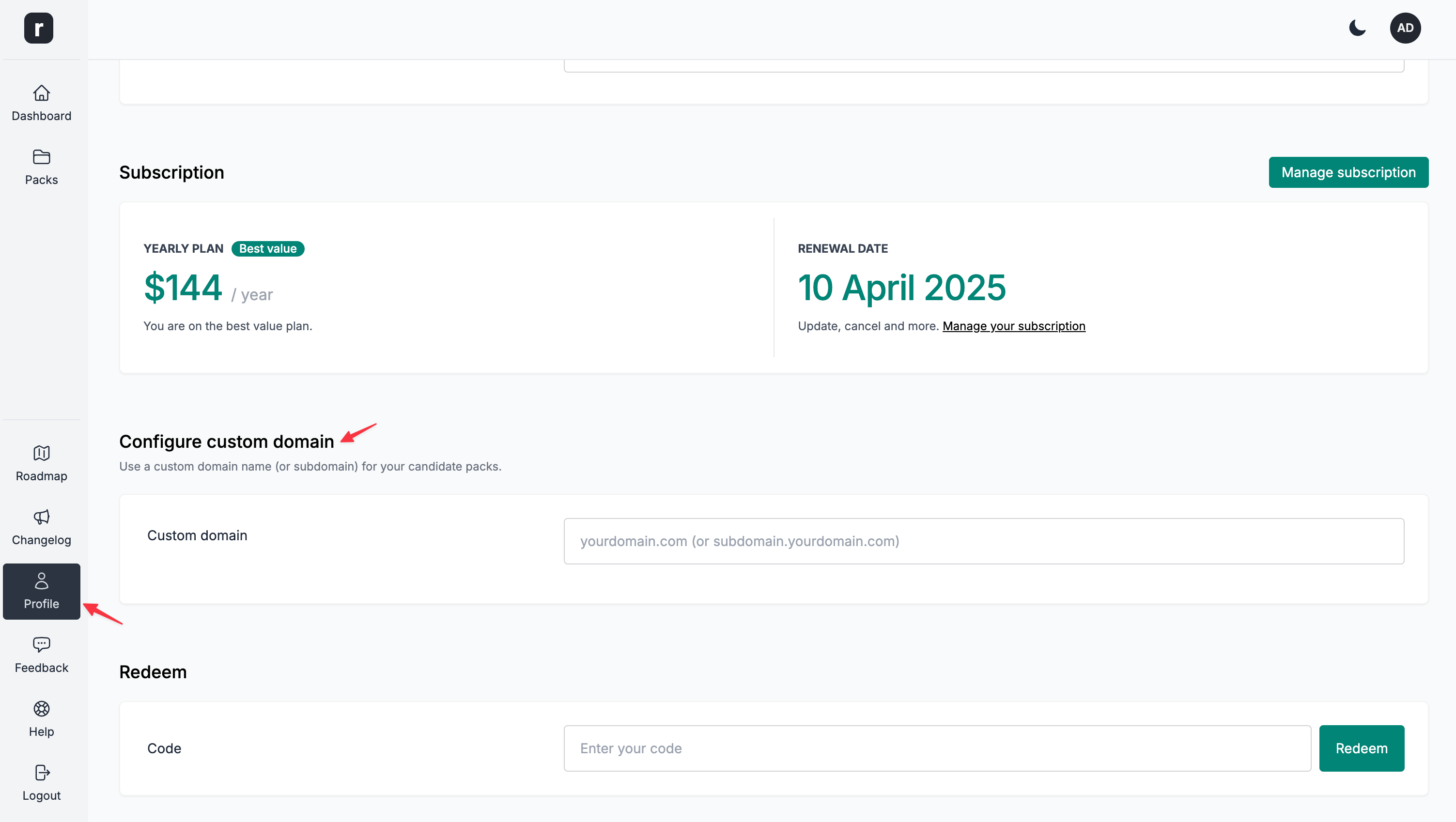 Configure a custom domain